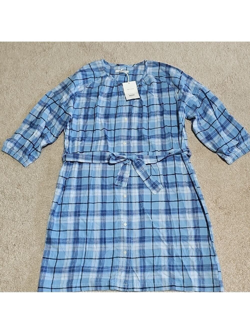 Free Assembly Blue Plaid Women's Dress